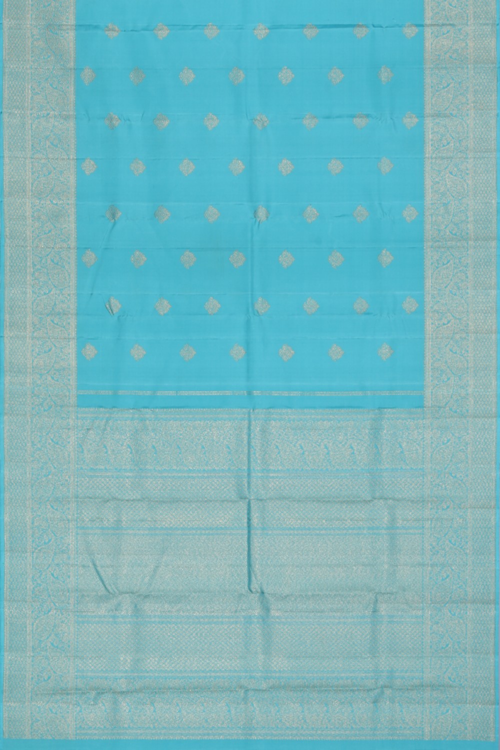 Image of Kanjivaram Silk Turquoise Blue Saree